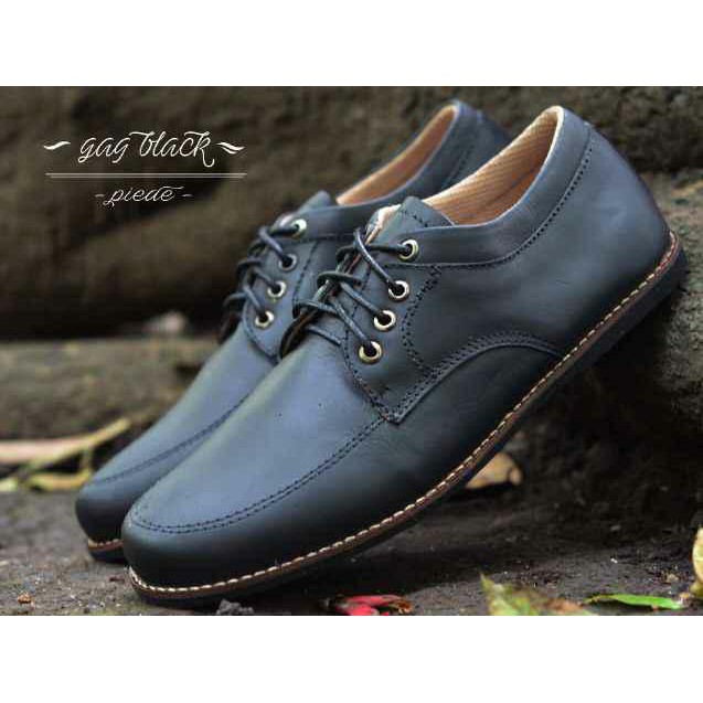 SEPATU PIEDE GAG BLACK KULIT