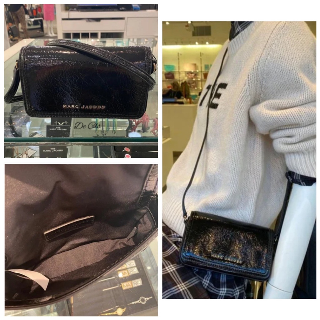 Tas MJ Groove mini bag crossbody patent leather black sz 18x10x5cm