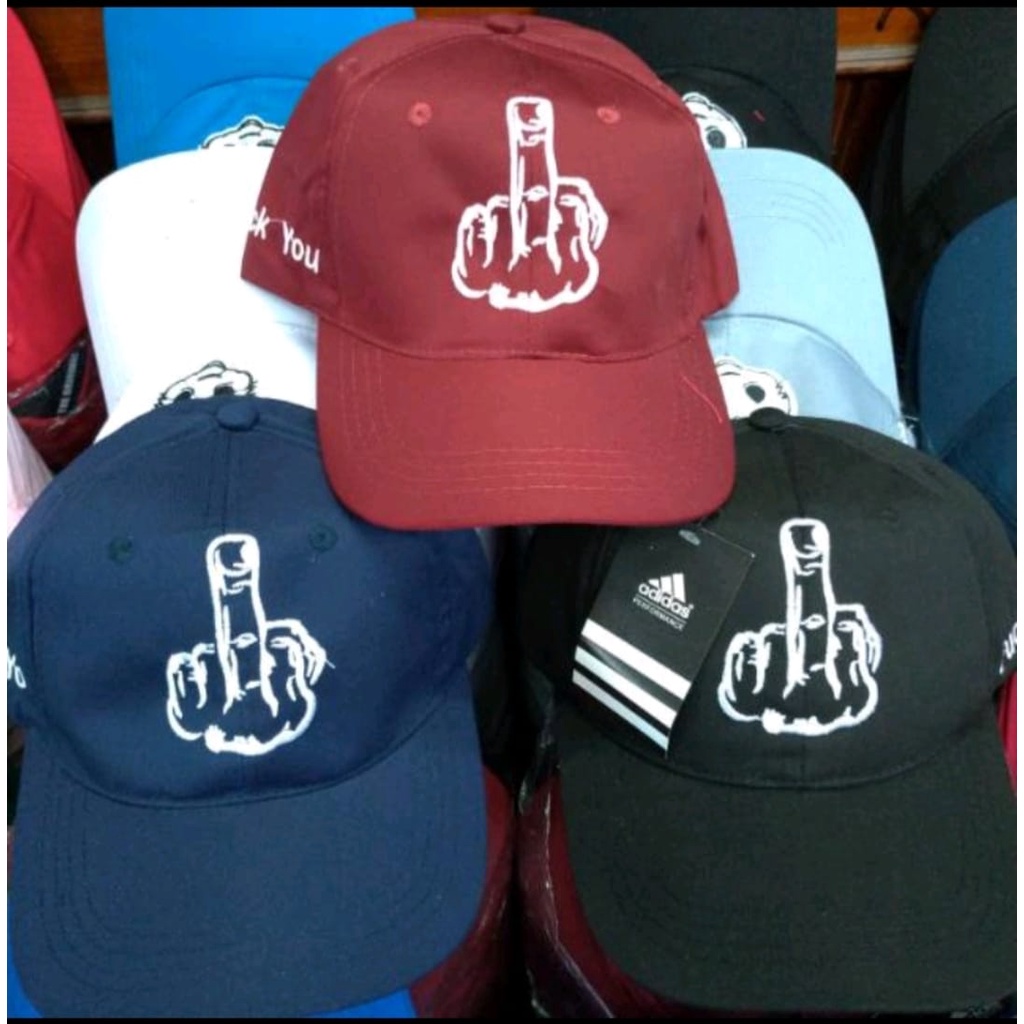 Topi Baseball Distro Pria dan Wanita Logo Jari Tengah