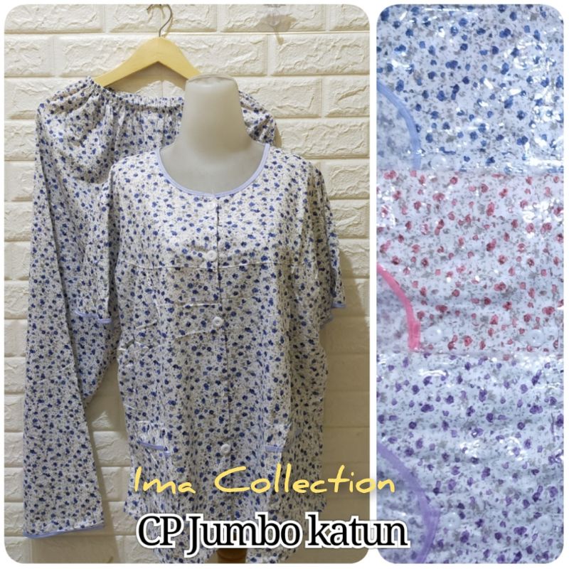 CP JUMBO KATUN KANCING FULL XXXL MURAH / BAJU TIDUR BUSUI SIZE JUMBO-5