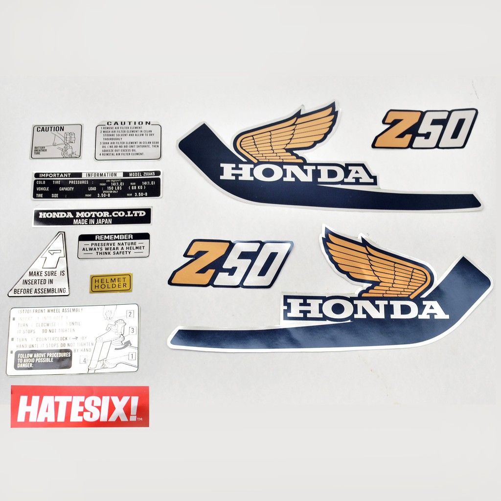 Sticker Decal Honda Z50 1977 Hatesix