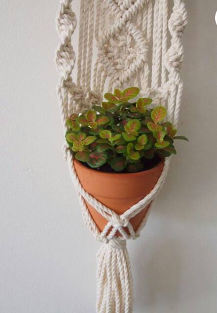 READY STOK) macrame pot gantung/ macrame plant hanger (POT 016)