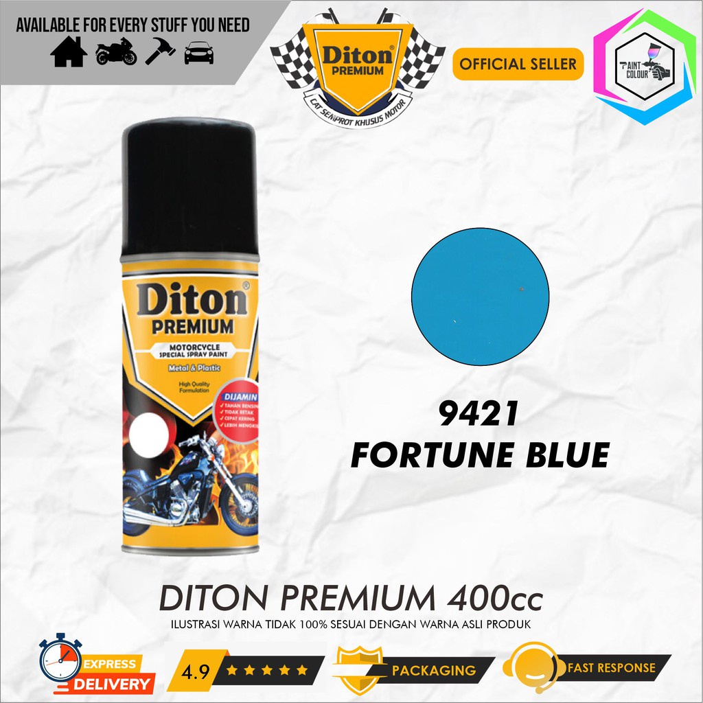 DITON PREMIUM / FORTUNE BLUE 9421 / CAT SEMPROT WARNA STANDAR SOLID COLORS