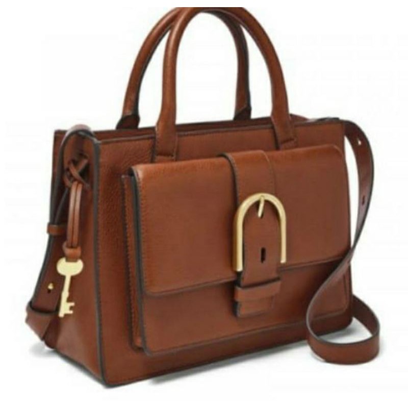 F O S S I L wiley satchel brown
