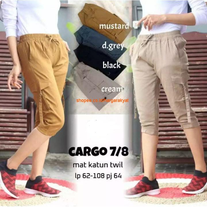 CARGO TIMANG &amp; CARGO JOGGER PENDEK WANITA 7/8 || OUTFIT DAILY OOTD SPORT