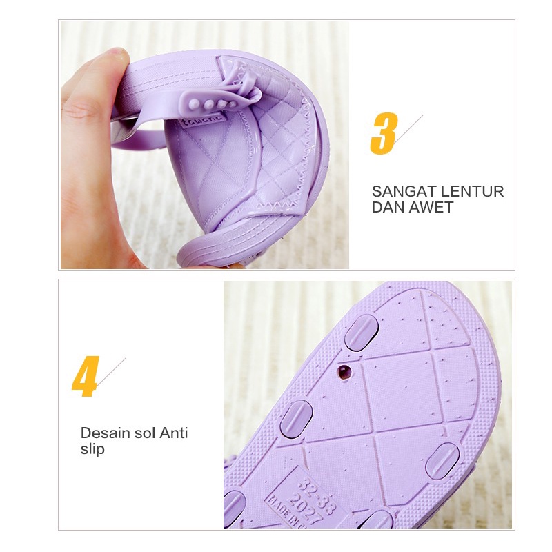 Wonderly Sandal Slop Tali Anak Perempuan 2in1 2027-2TG PVC Import