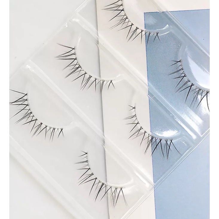 F61 - 3 Pairs 3D Makeup Cross Strip False Eyelashes Natural Long Full Volume Fluffy Wispies Lashes Handmade Eyelashes Extension Tools