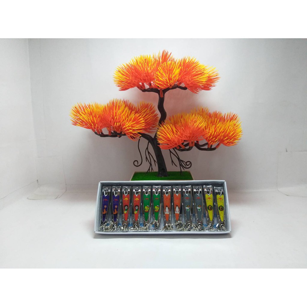 Gunting Kuku Stainles Motif Karakter Lucu Nail Clipper Potongan Kuku Baichang Isi 12 Pcs Original