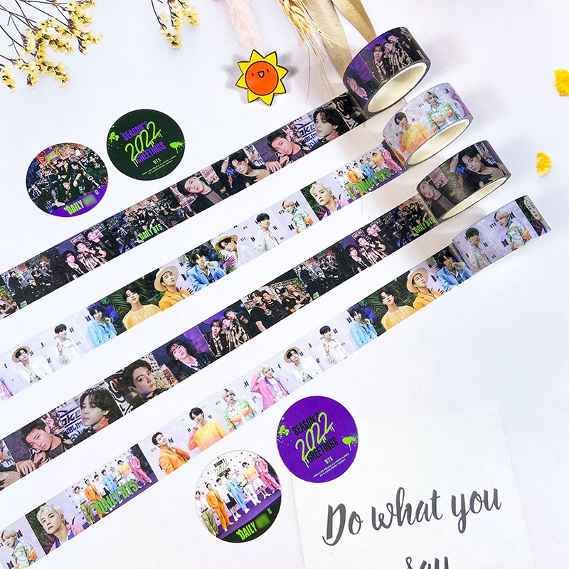 Stiker Kertas / Selotip Washi Gambar Kpop BTS 2022 Untuk Dekorasi