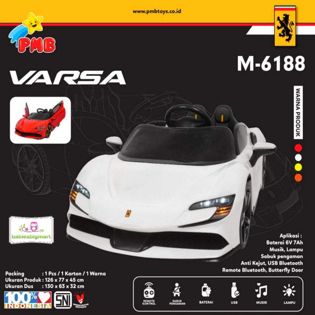 Mainan Mobil Aki Anak PMB M 6188 Ferrari Varsa SF90 Stradale M 6188