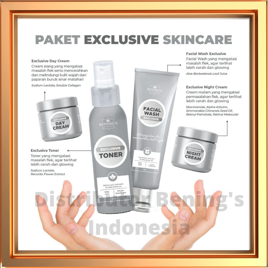 Paket Exclusive Bening’s Indonesia Bening Skincare – Bikin Noda Flek pudar dalam 2-3 Minggu