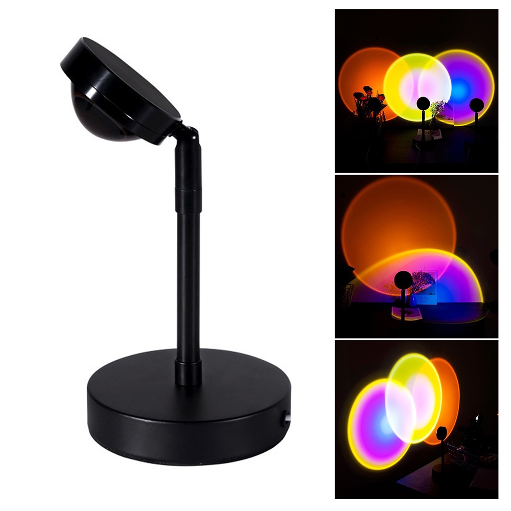 Lampu LED Sunset 4 Warna Proyektor Night Light Color Lamp