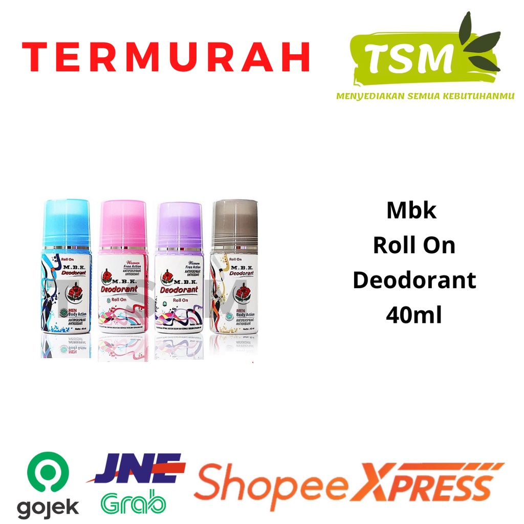 MBK Roll On Deodorant 40ml - [Women Free Action (Purple &amp; Pink) &amp; Men Body Action (Black&amp;Blue)]
