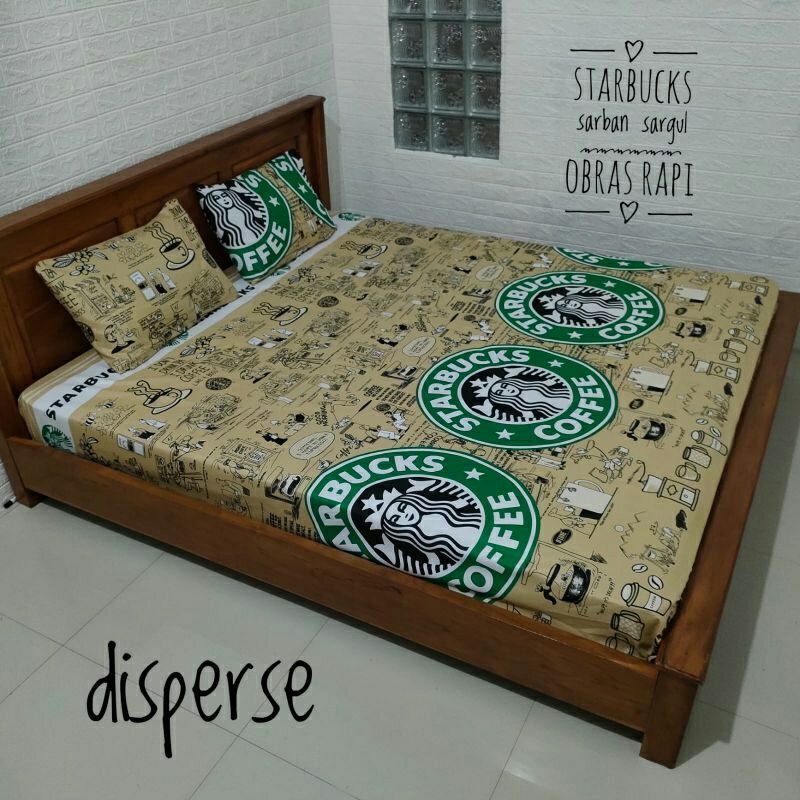 sprei motif starbucks size 120x200,160x200,180x200,200x200