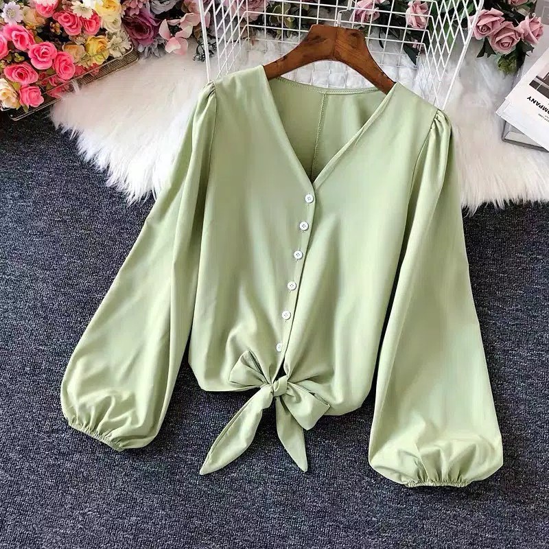 Wippy Top Atasan Blouse Korean Style Fashion Wanita Pakaian Wanita