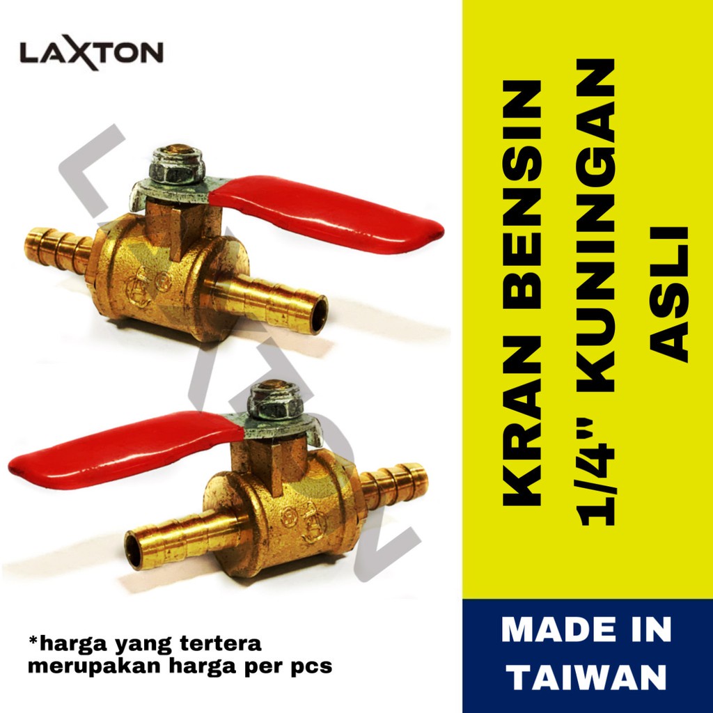 Kran Bensin Motor Kuningan Universal Ukuran 1/4 Impor Taiwan Best Quality