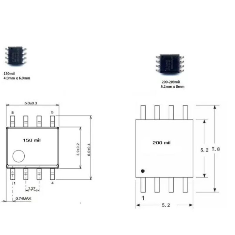 SOCKET SOKET ADAPTER SOIC8 SOP8 KE DIP8 150mil / 200mil  SOKET SOCKET PROGRAMMER ADAPTER CH341 CH341A WINBOND IC MEMORY DLL