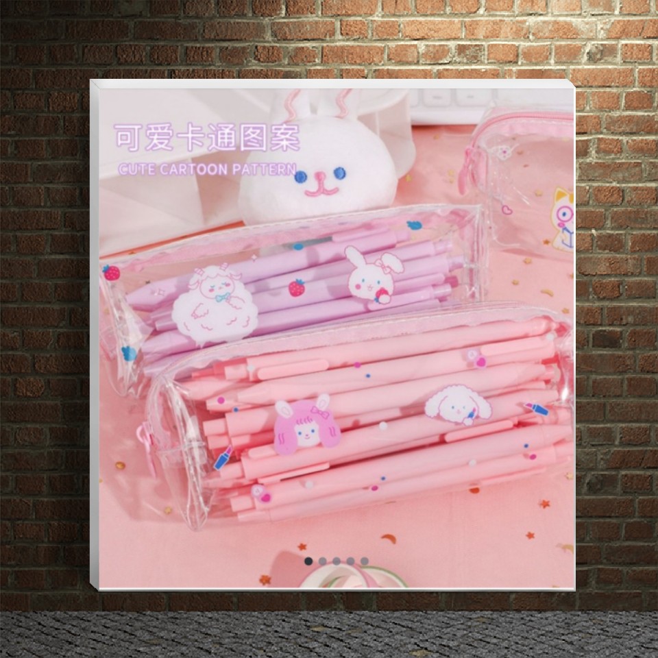 

J2 - Tempat Pensil Kotak Dompet Pencil Bag Transparant bunny lucu ja