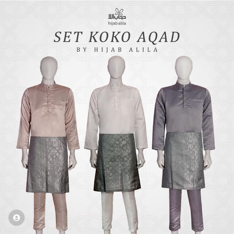 SET KOKO AKAD NIKAH teluk belanga  pengantin pria laki-laki cowo songket baju BY hijabalila hijab al