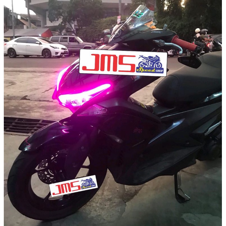 lampu alis led biru hijau merah putih ungu plus lampu sen running xbw universal aerox nmax vario pcx