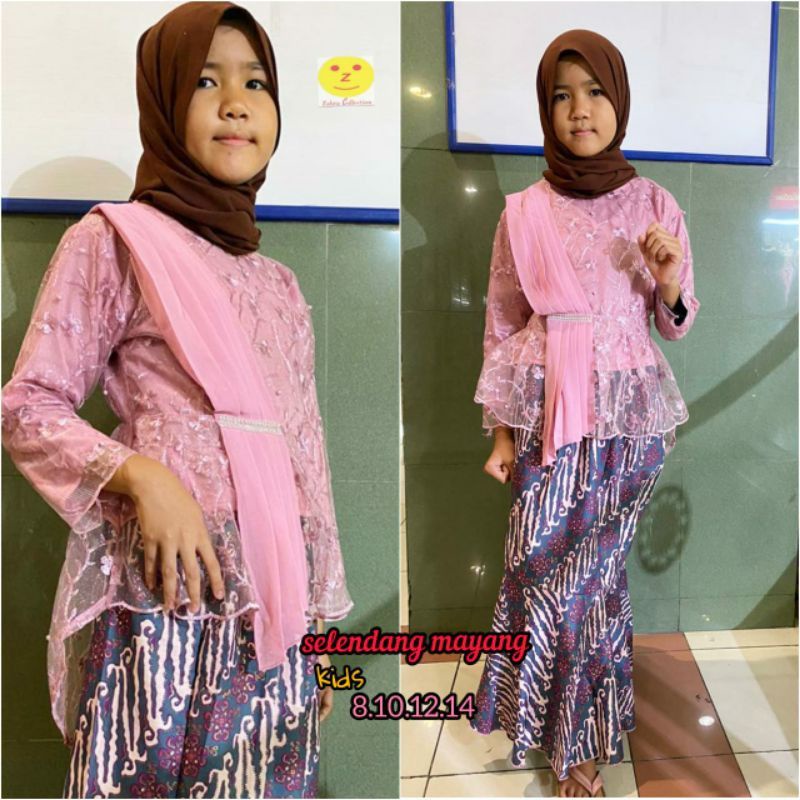 SETELAN KEBAYA ANAK SELENDANG//KEBAYA AURORA TULLE//KEBAYA ANAK MODERN