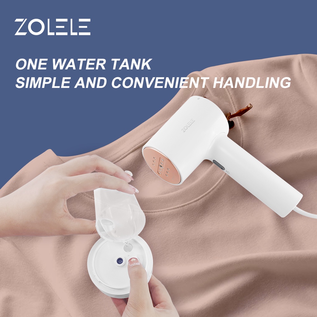 ZOLELE Setrika Uap Portable Genggam Steamer Iron Laundry Elektrik Iron Listrik Mini Rumah Penghapusan Garment Setrika Datar Pakaian Generator Handy Low Watt Selang Setrika Baju Brush Tangga Travel  Penghapusan ZG101