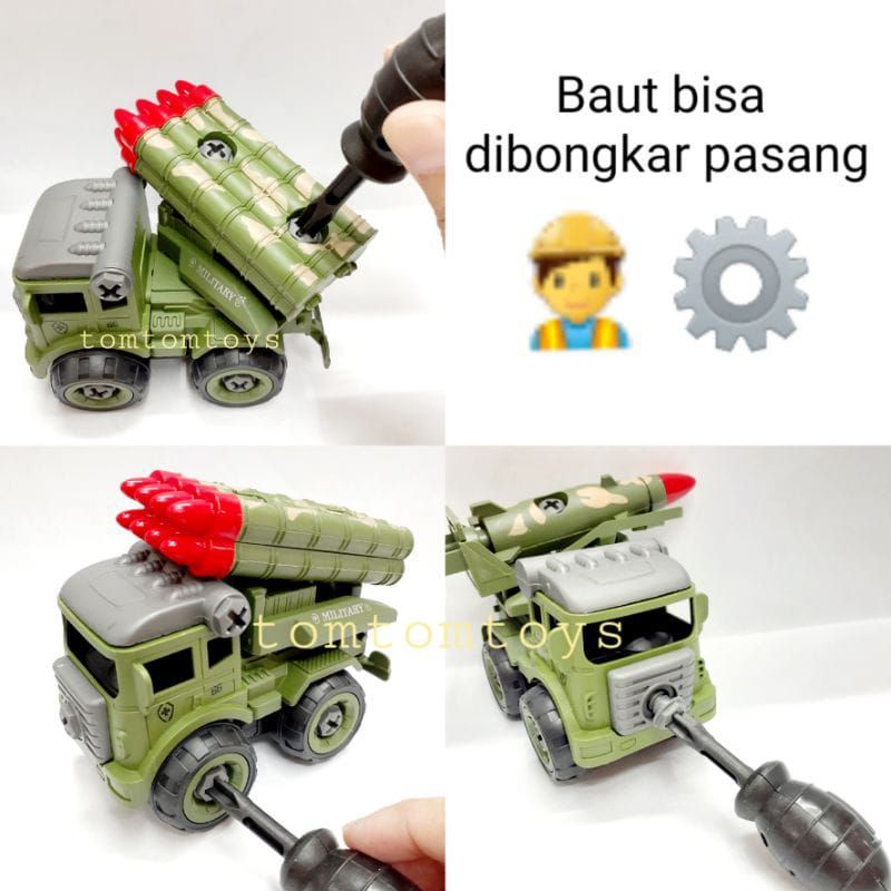 Mainan Anak Mobil Diy Assembly Truck Bongkar pasang Baut Mainan edukasi mobil mobilan mekanik