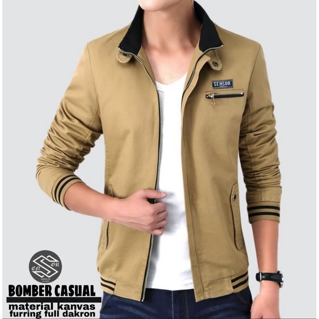 [ COD ] Jaket Bomber Pria / Jaket Bomber Casual original Sensor