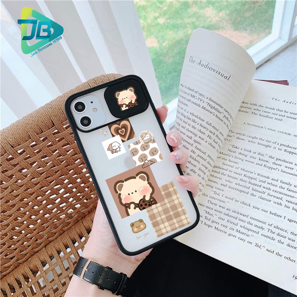 SOFTCASE SLIDE KAMERA BEAR OPPO VIVO SAMSUNG XIAOMI REALME IPHONE ALL TYPE JB4950