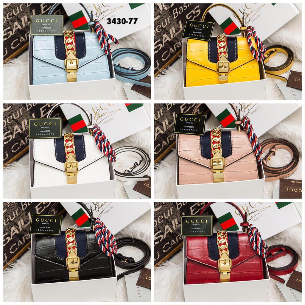 TAS WANITA-TAS IMPORT- Gucci Sylvie Leather Bag mini  ( 3430-77 )