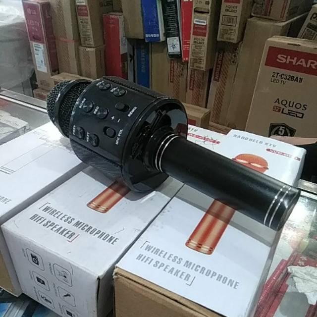 Mic karoke bluetoth wireless microphone hifi speaker Handheld ktv WS-858ppt