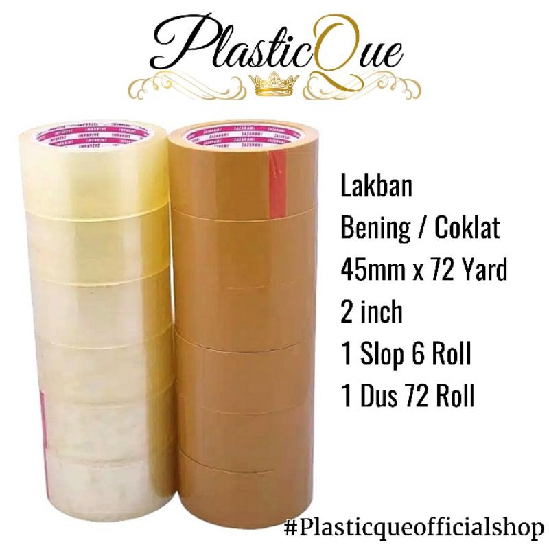 

LAKBAN BENING COKLAT ISOLASI BESAR SOLATIP SELOTIP KUAT 45MM 72 YARD 48UM MICRON 2 INCH TAPE DUS