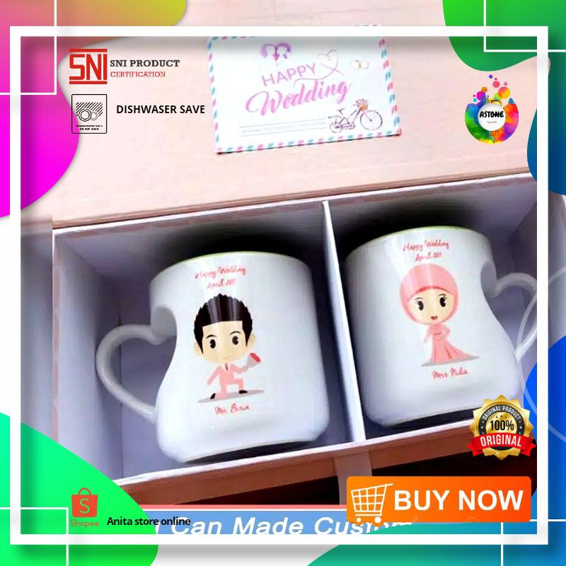 ASTONE Souvenir pernikahan  / Kado / Hadiah / Ulang tahun / Mug / Wisuda  / Bayi / Unik / Mug Custom