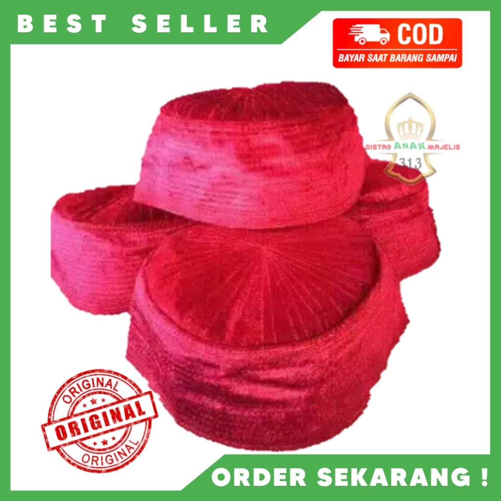 Kopyah Bludru / Peci Bludru Merah Habib Umar Al Muthohar / Peci Bludru Bani Hasyim Keren