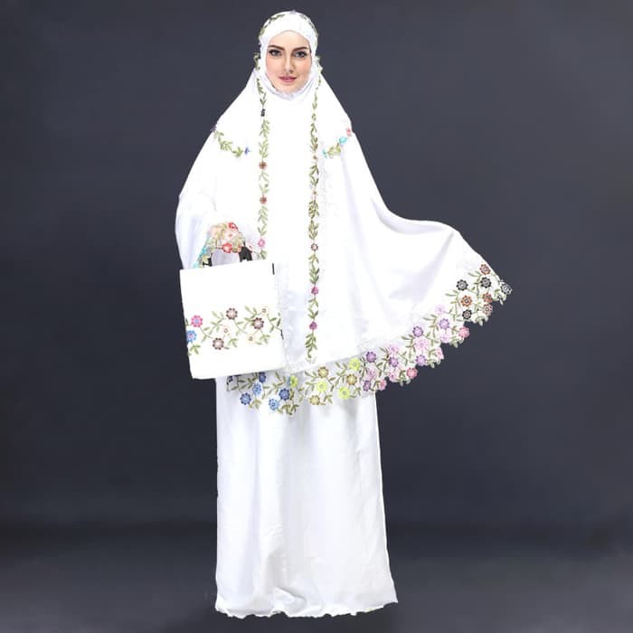 Mukena Shalat Muslimah Wanita katun putih Inficlo SLS 652 ori murah