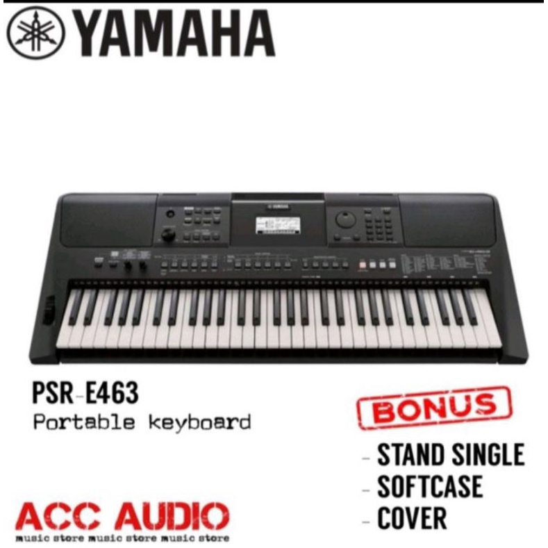 Keyboard Yamaha psr e463 + Stand + Tas jumbo