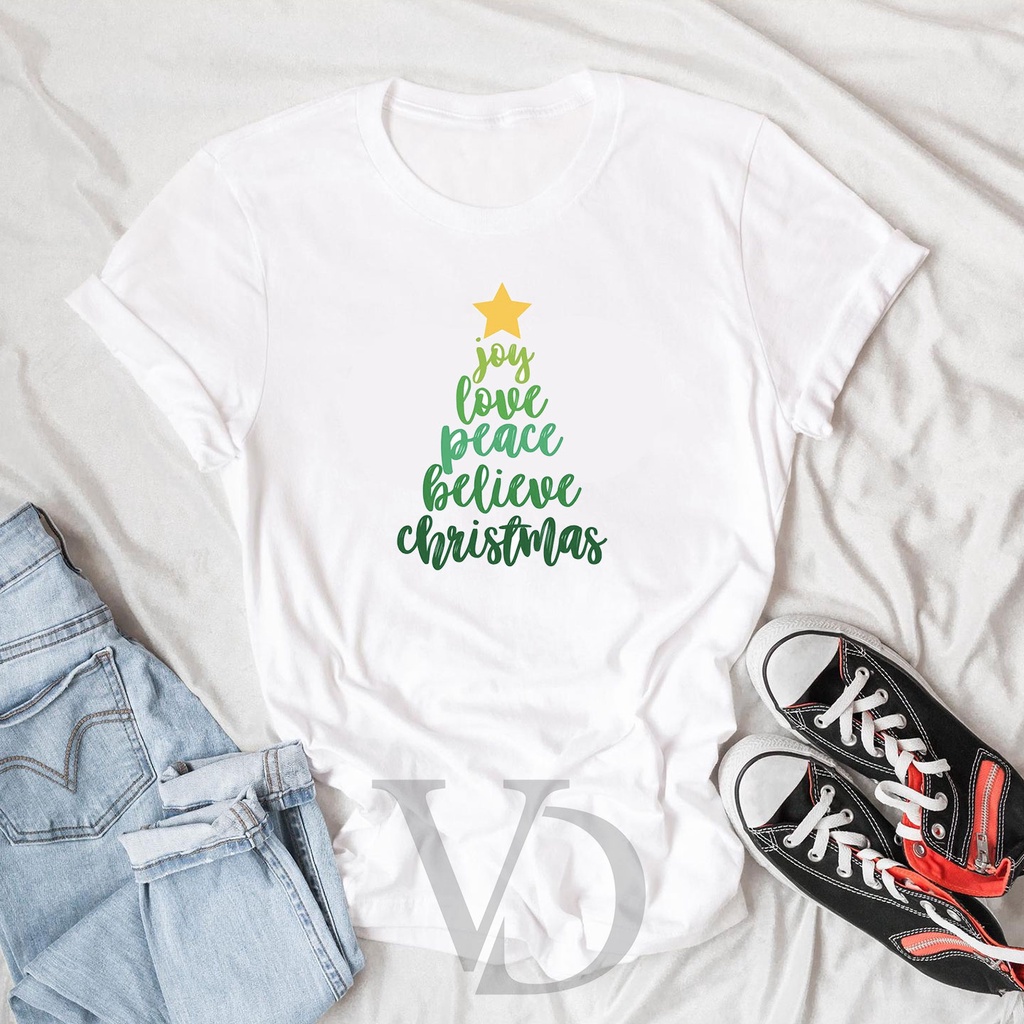 CUSTOM GAMBAR / BAJU NATAL FOTO / ATASAN KAOS ATASAN UNISEX LENGAN PENDEK / TUMBLR TEE CHRISTMAS