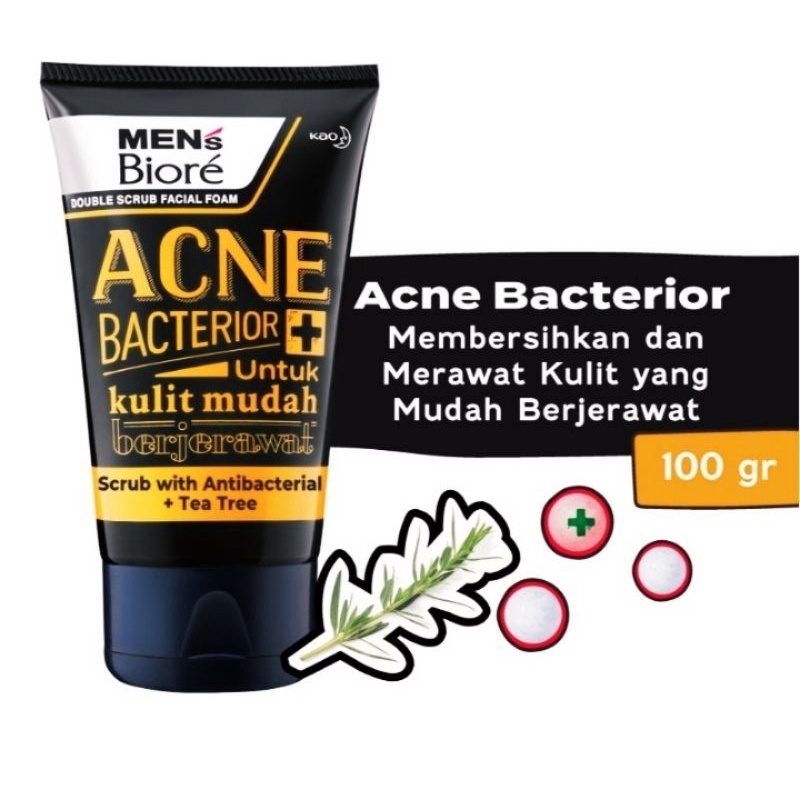 Biore mens facial foam Acne Bacterior 100g