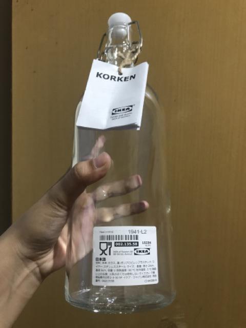 Botol Air Kaca 0.5 L Dan 1l Dengan Penutup