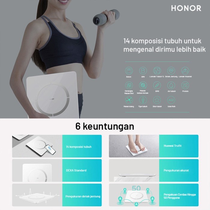 HONOR Smart Body Scale 2 Timbangan Badan Digital dengan Bluetooth