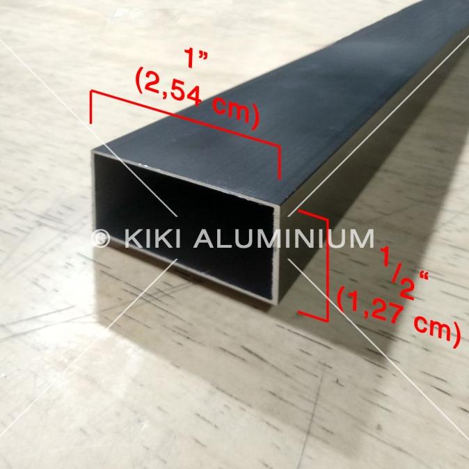 Hollow Aluminium 13 x 25 mm (1/2" x 1") - Panjang 6 meter