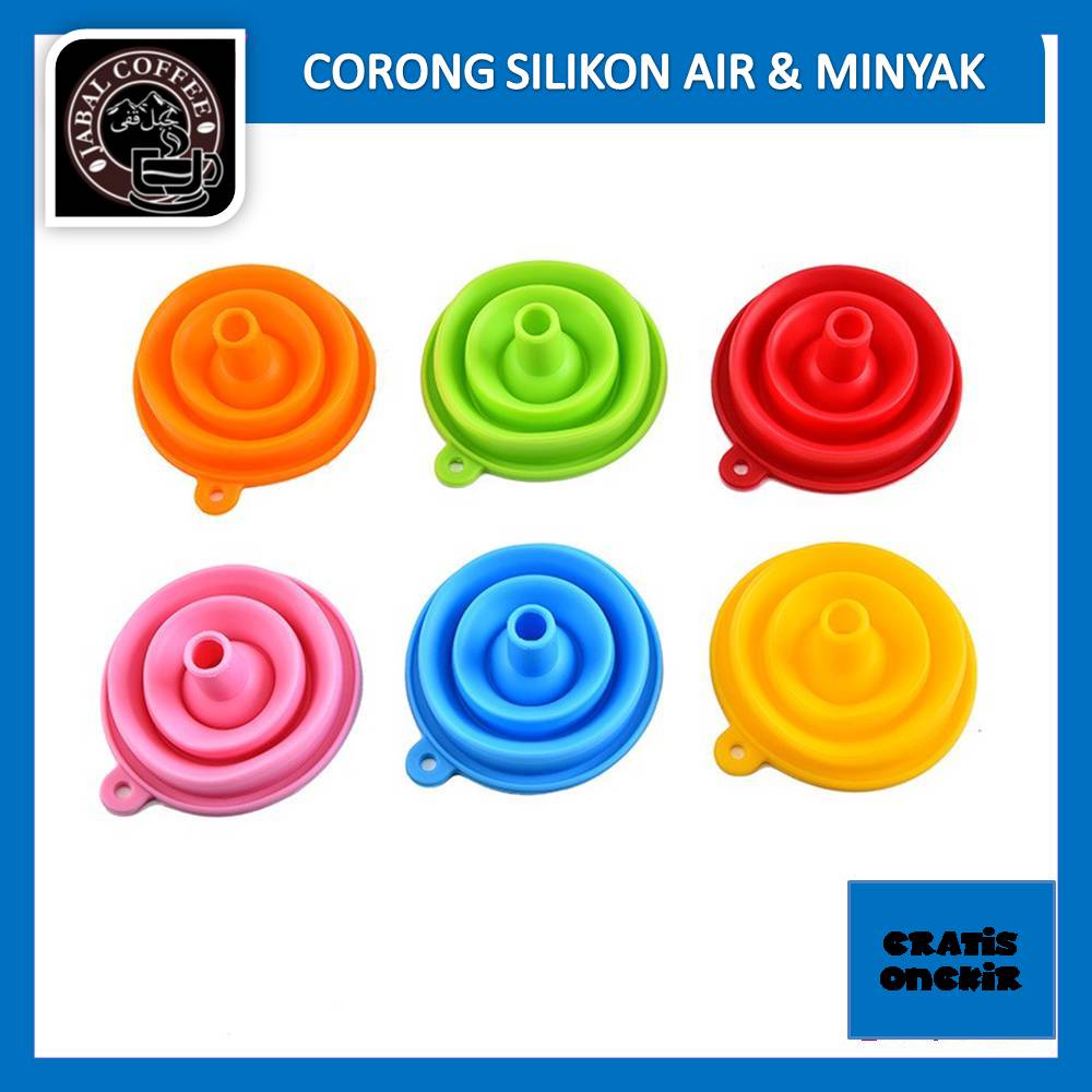 Corong Air Minyak Silikon / Corong Air Dan Minyak Silikon Portable / Corong Silikon Lipat Portable / Corong Minyak Lipat 0