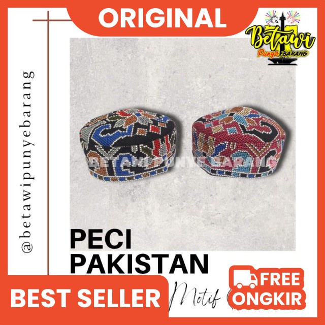 peci pakistan kopiah pakistan warna dasar maroon dan dasar hitam