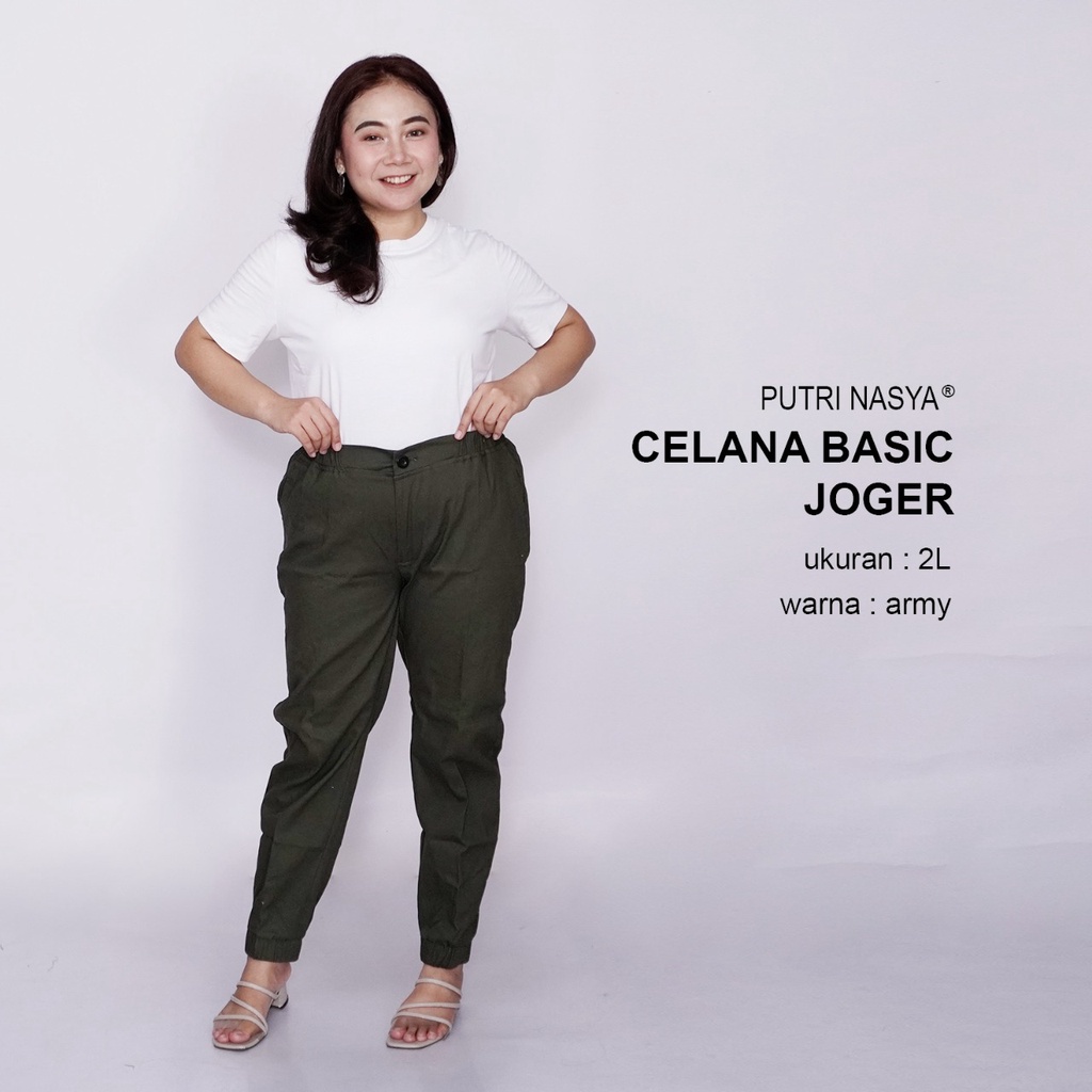 Celana Kerja Kantor Big Basic Joger Wanita/ Celana Wanita Jumbo Keren/ Big size 8L,6L,5L,4L,2L,XL, all size / Celana Kerja Seragam Wanita Bigsize / Celana Bahan Wanita Formal Super Jumbo Kekinian