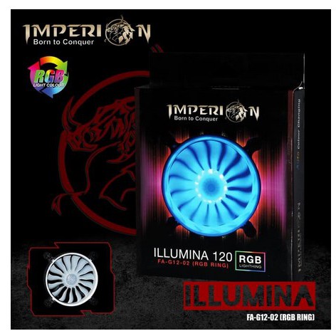 Fan casing 12cm Imperion ILLUMINA 120 RGB LED RING AUTO NEW tanpa kemasan