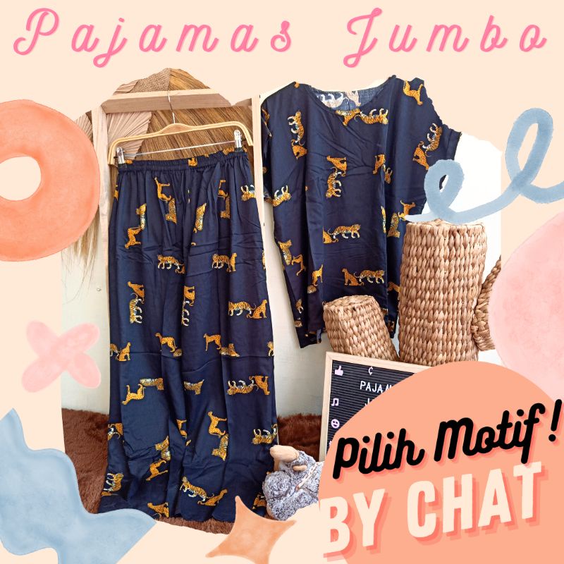 PIYAMA JUMBO LD 120 /BABYDOLL RAYON JUMBO/BAJU BUMIL/PIYAMA JUMBO/PAJAMAS CELANA PAJANG/CP JUMBO / P