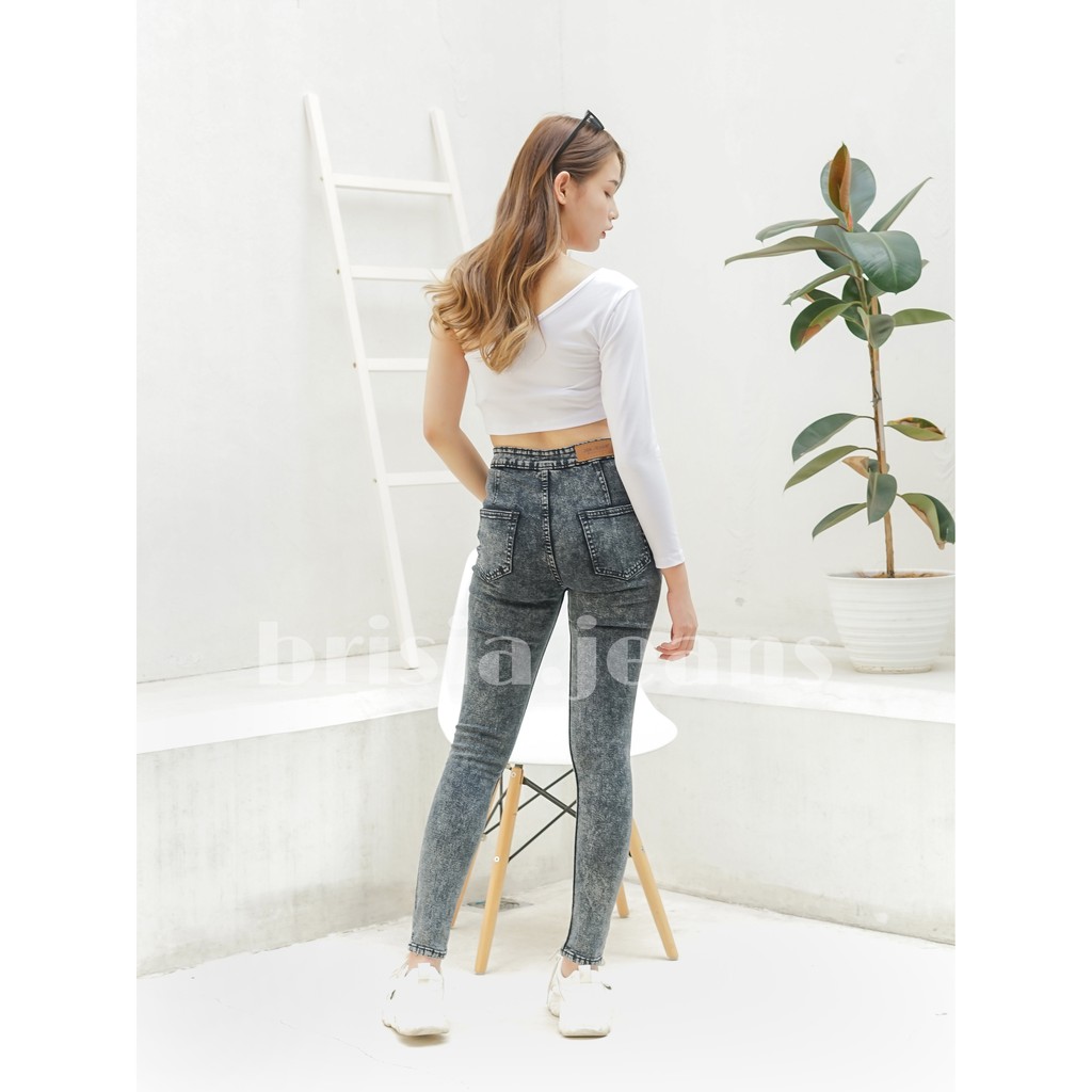 [SIZE 27-38] NAYEON Highwaist Jeans Skinny - Snow Wash 3 WARNA / Celana Jeans Highwaist