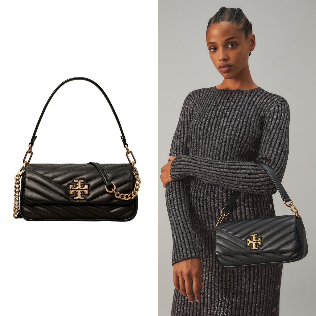 Tory Burch Kira Chevron Small Flap Shoulder Bag - Black