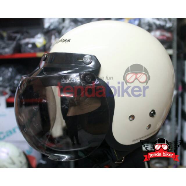 Helm Cargloss Retro + Kaca Bogo Cembung