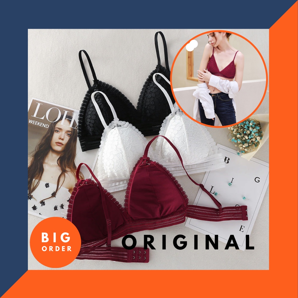 BH bra Sexy Model Segitiga Tanpa Kawat  Bahan Lembut dan Nyaman BH Premium BH17 - BOS